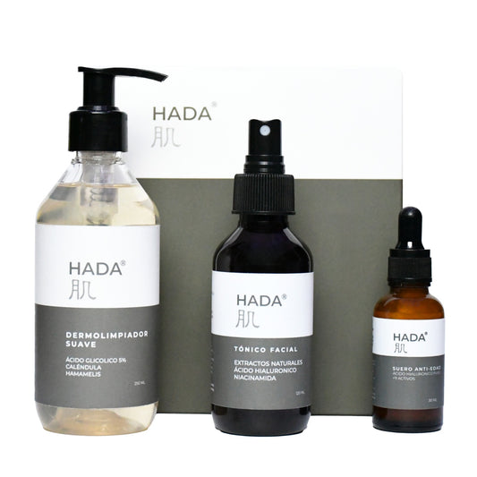 Hada Skincare - Kit 3 en 1 - Dermolimpiador, Tónico y Sérum Hidratante